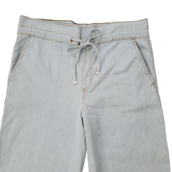 Universal Thread Blue Light Wash High Rise Wide Leg Denim Paperbag Pants - Picture 2 of 9